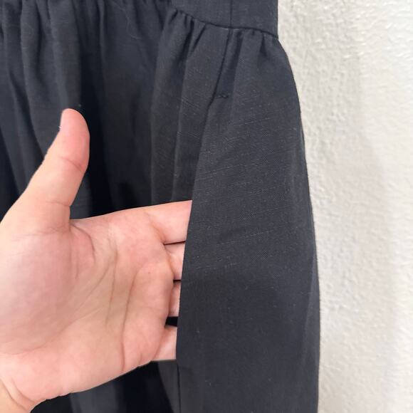 Aligne Rosia Drop Waist Linen Midi Dress Black Casual Basic Vacation Size 4 - Picture 11 of 14